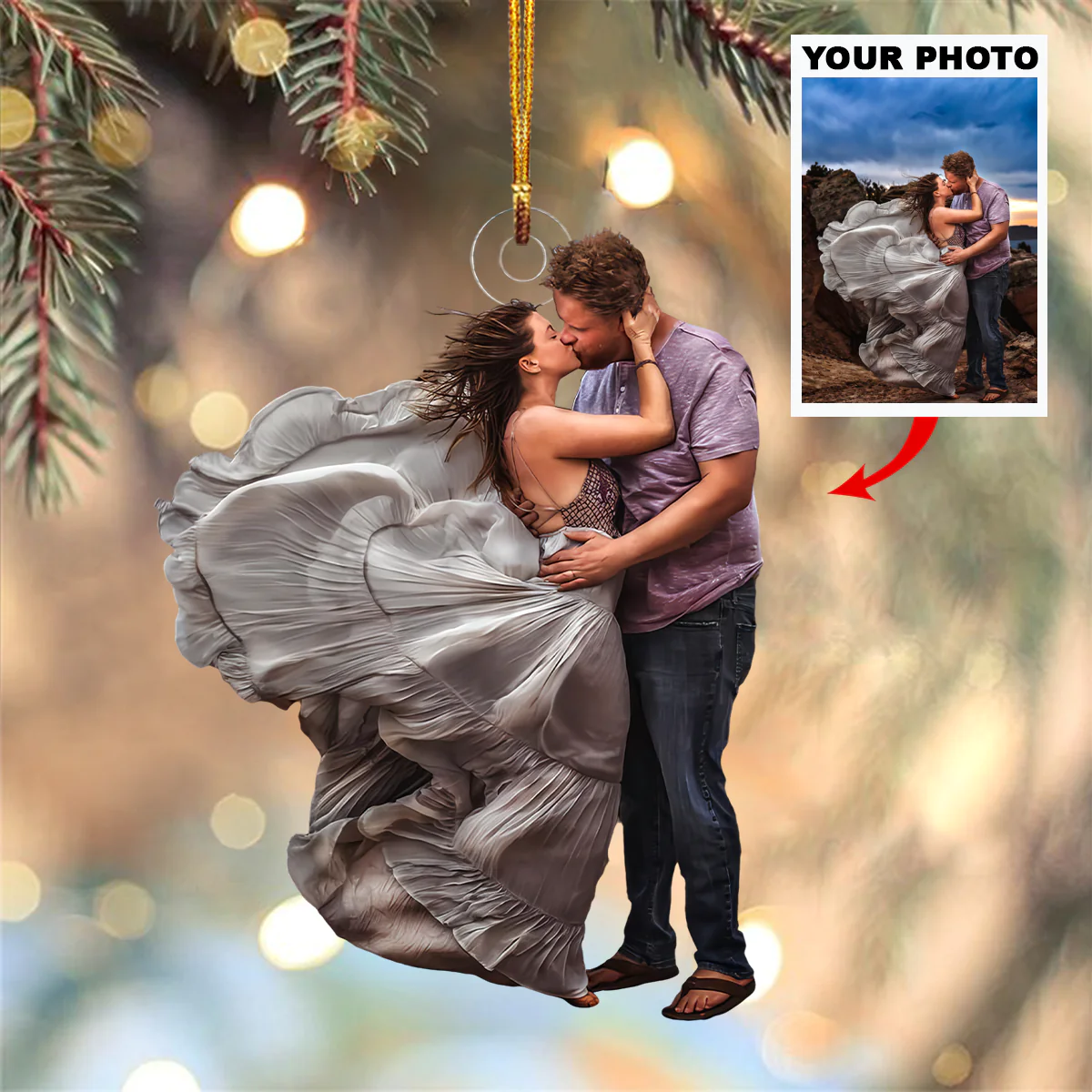 You And Me Couple Ornament - Personalized Photo Mica Ornament - Christmas Gift For Couple, Wife, Husband, Boyfriend, Girlfriend
