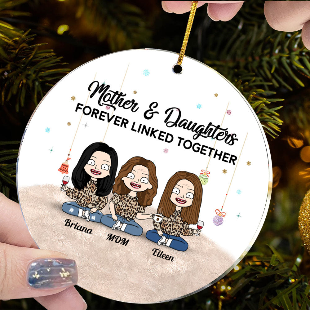 Mother Daughters Forever Linked Together Personalized Ornament Gift For Mother Daughter