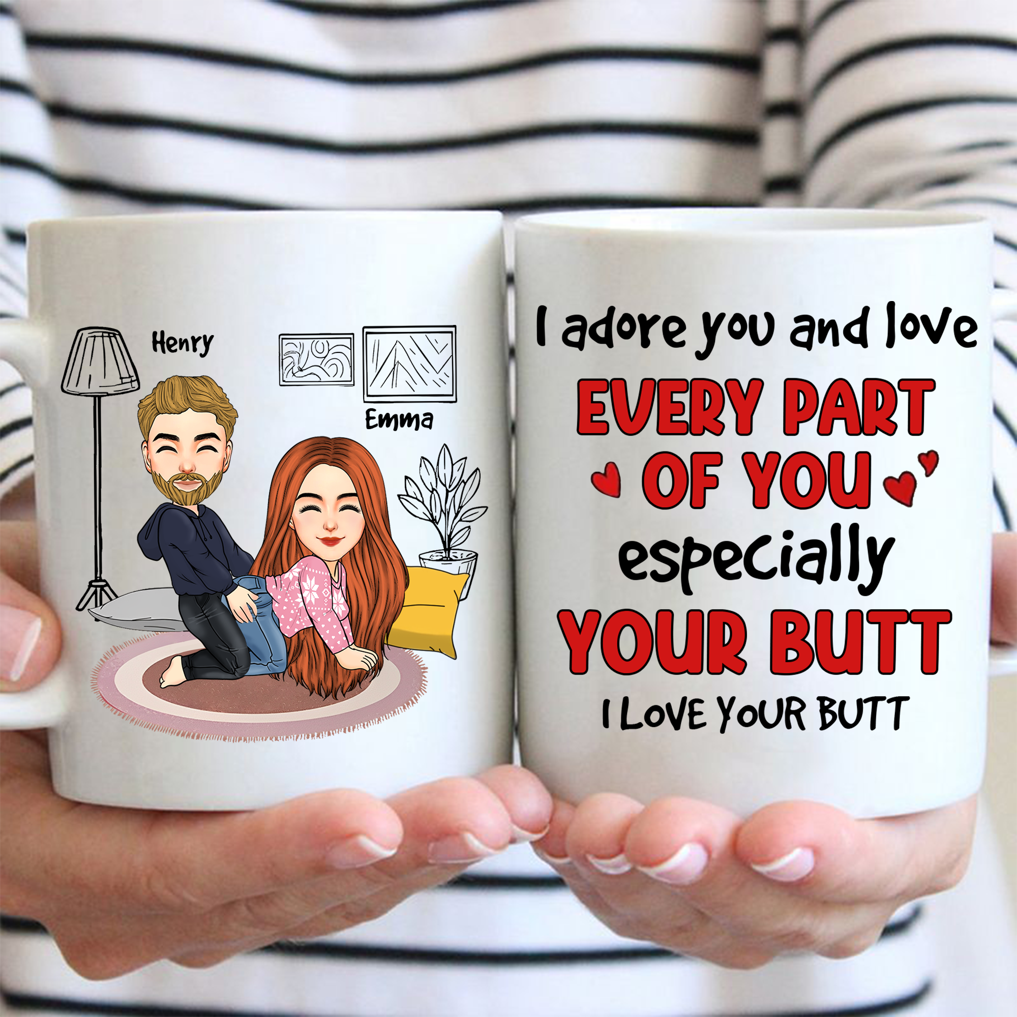 I Adore You, Couple Gift, Personalized Mug, Christmas Funny Couple Mug, Valentine's Gift