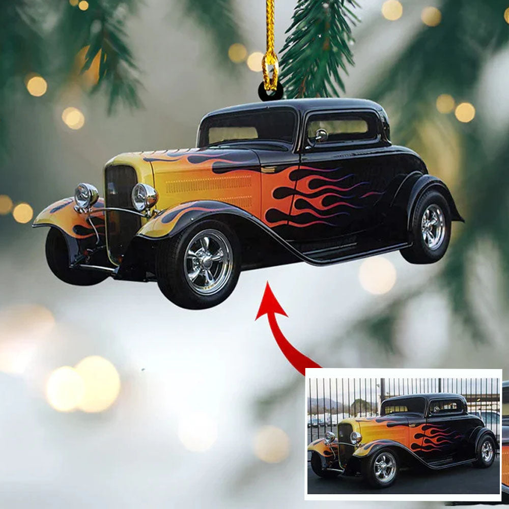 Custom Photo Ornament Gift For Bug Car Lovers - Personalized Photo Ornament Gift For Bug Car Lovers