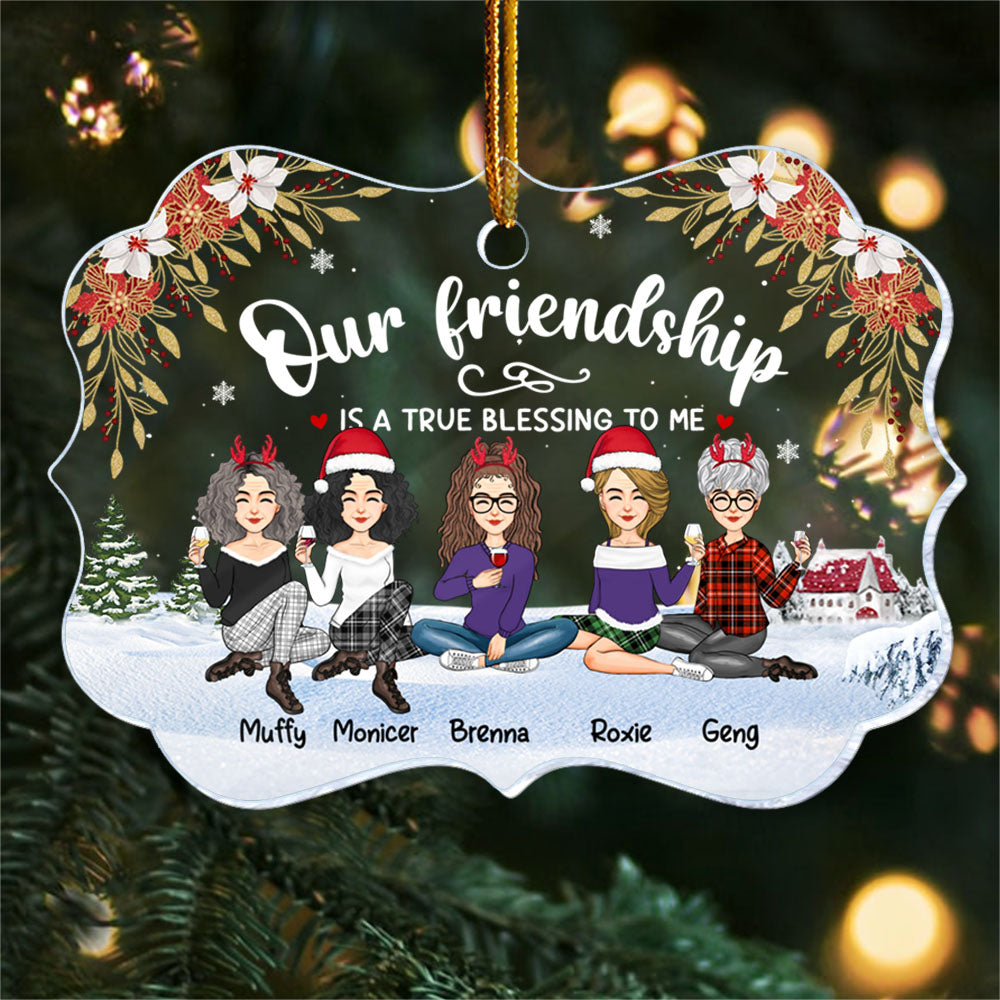 Our Friendship Is A True Blessing To Me - Personalized Acrylic Ornament NA02