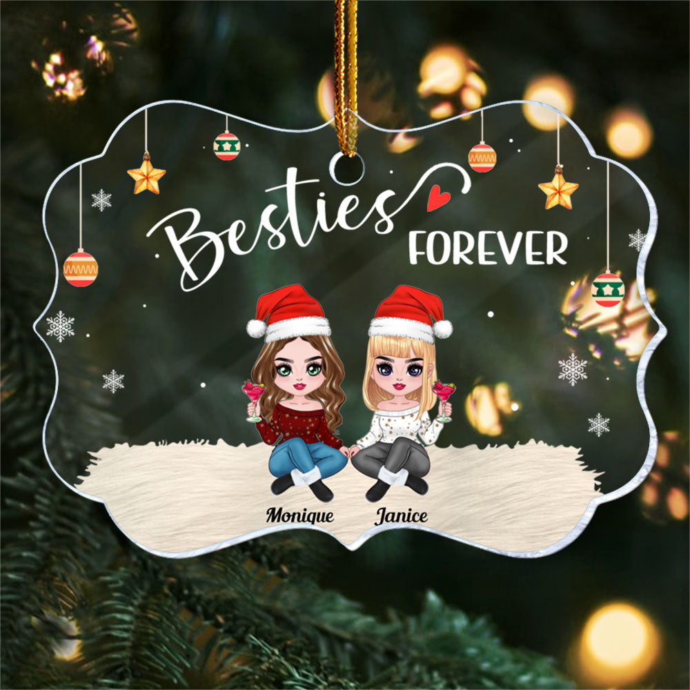 Best Friends Forever - Personalized Acrylic Ornament - Christmas