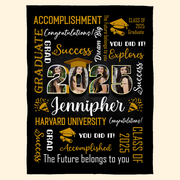 Personalized Graduation 2025 Photo Blanket Gift For College Grads - Graduation Class Of 2025 Gift K1702