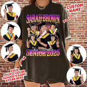 Custom Bootleg Rap Tee, Custom Photo Graduation Shirt, Vintage Graphic 90s Senior 2025 Shirt