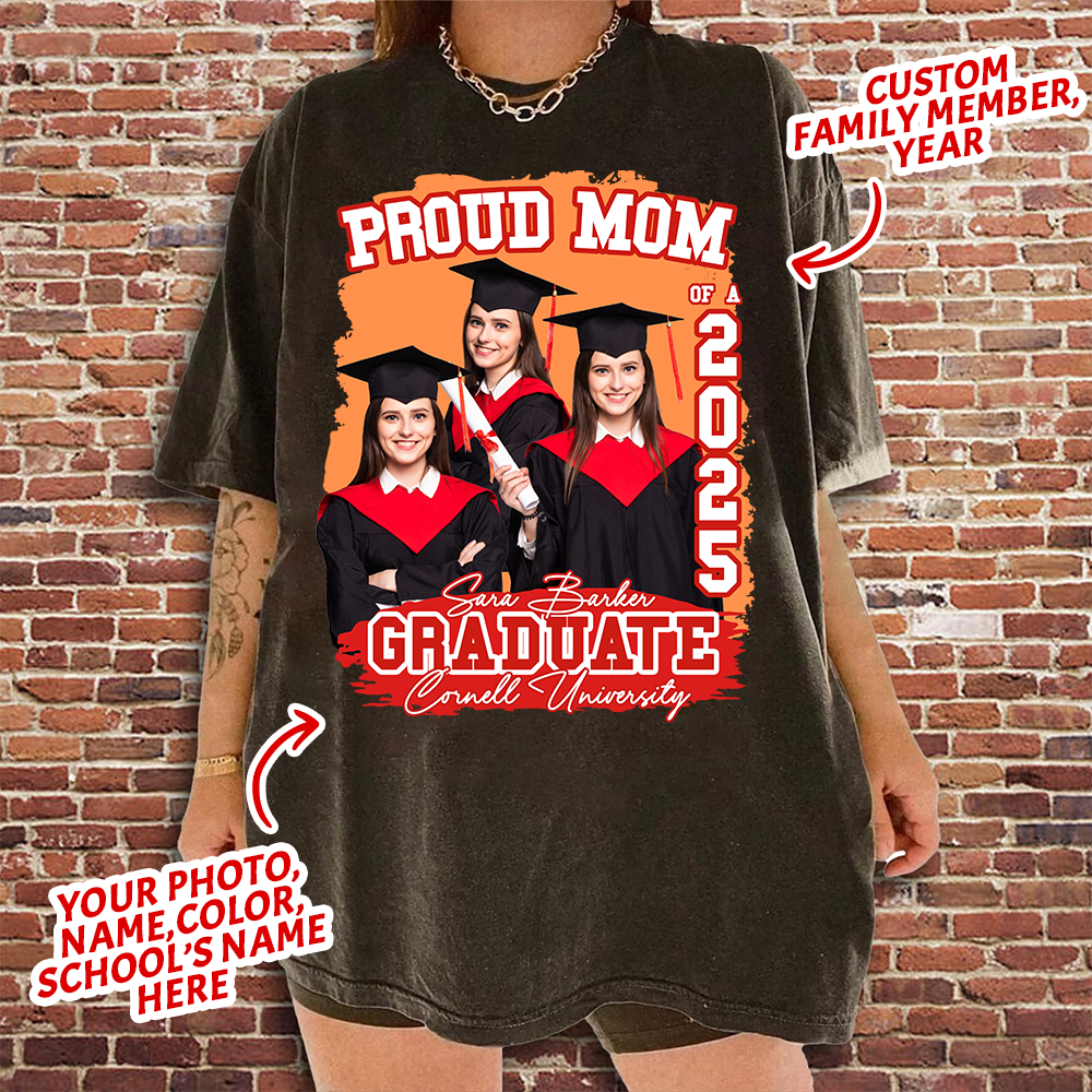 Custom Photo 2025 Graduation Shirts For Family Member