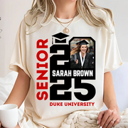 Senior 2025 Custom Photo Shirt, Personalized Graduation Shirt, Graduation Photo Shirt
