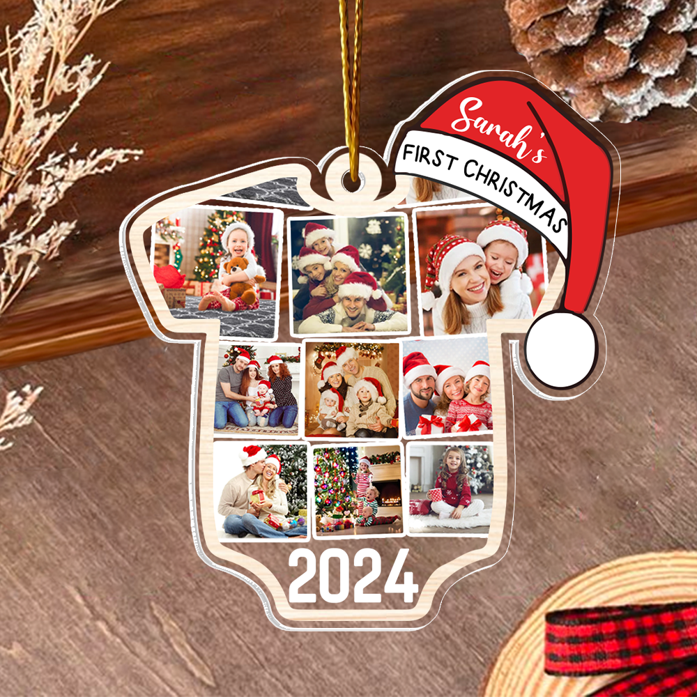 Baby's First Christmas Ornament 2024, Personalized Baby 1st Christmas Ornament, Personalised Baby's 1st Christmas Ornament