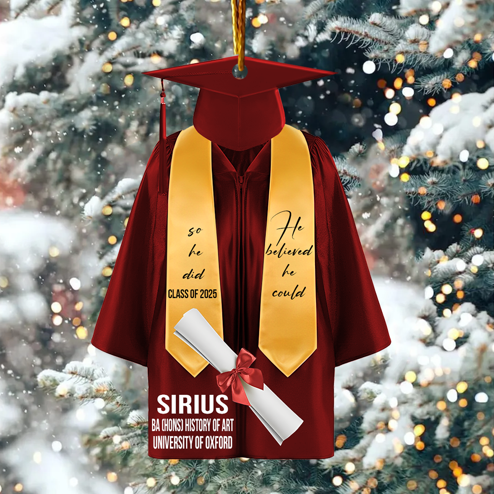 Personalized Graduation Ornament, Graduation Gown, Class Of 2025, Graduation Gifts, Graduation Christmas Custom Shape Ornament