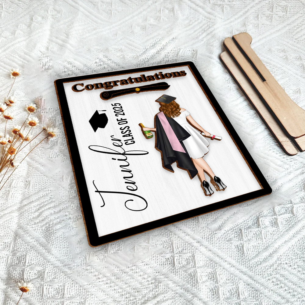 Graduation Celebration - Custom 2 Layered Art Piece, Personalized Graduation Gift