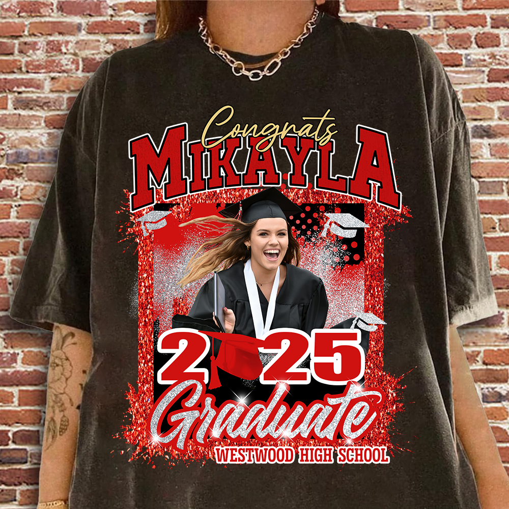 Personalized Graduation Shirts, Custom Photo 2025 Graduation Shirt