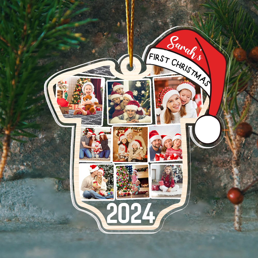 Baby's First Christmas Ornament 2024, Personalized Baby 1st Christmas Ornament, Personalised Baby's 1st Christmas Ornament