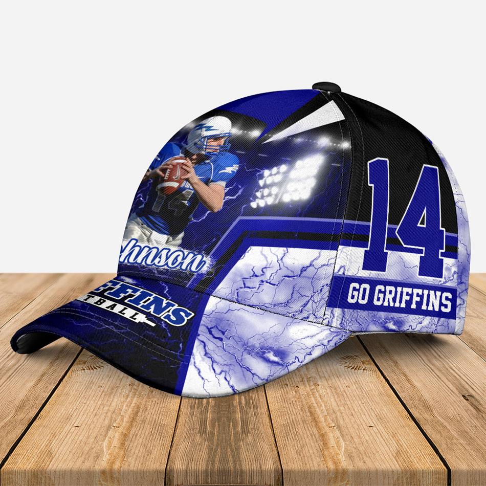 Custom Photo Gameday Football Lovers Cap Gift For Sport Family Personalized Football Cap H2511