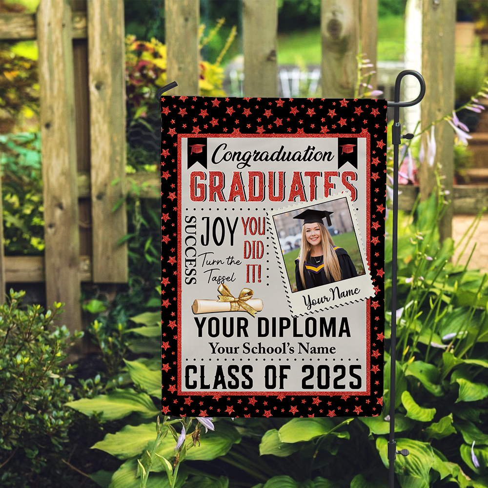 Personalized Garden Flag Best Gift Idea Graduation Class of 2025 Senior Gift K1702