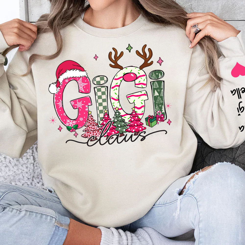 Pink Personalized Christmas Gifts for Grandma, Christmas Tree For Grandma, Pink Gifts For Gigi And Kids