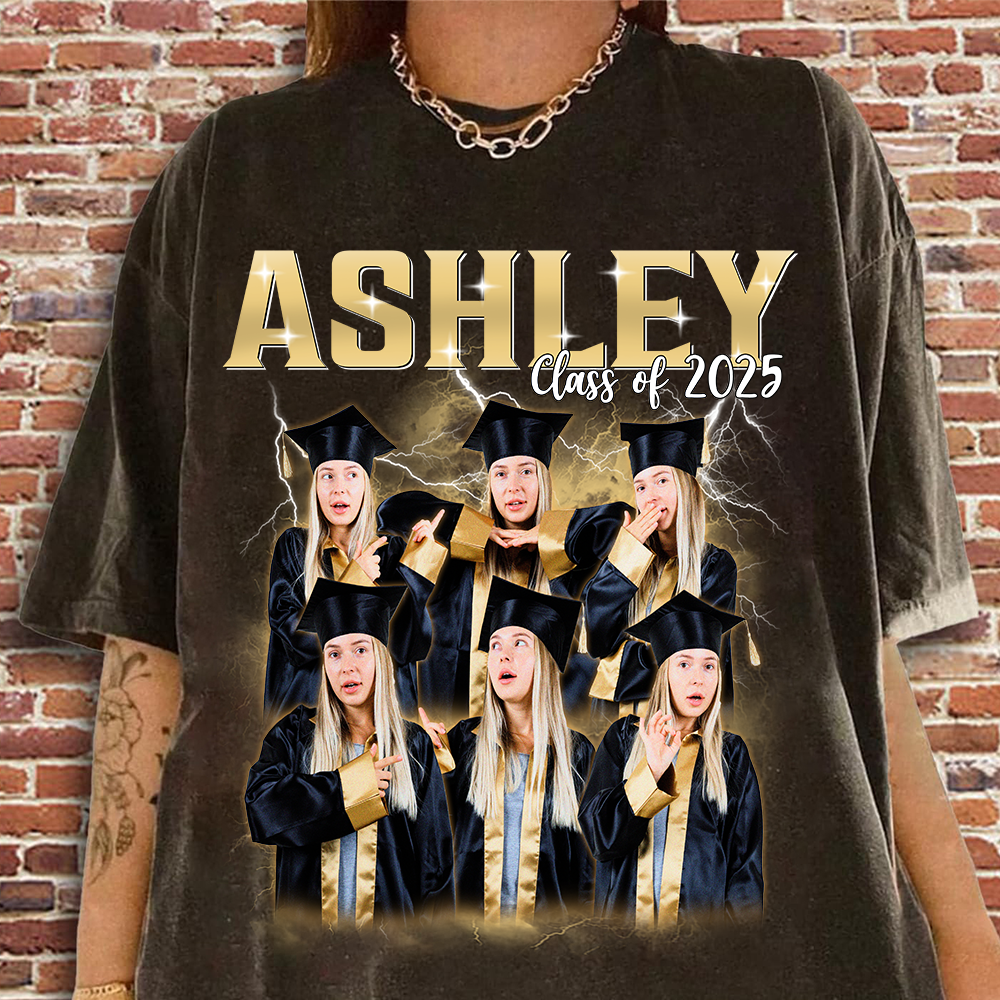 Custom Graduation Bootleg Rap Tee, Custom Photo - Vintage Graphic 90s T-shirt, Custom Photo Shirt, Custom Your Own Bootleg Idea Here, Insert Your Design