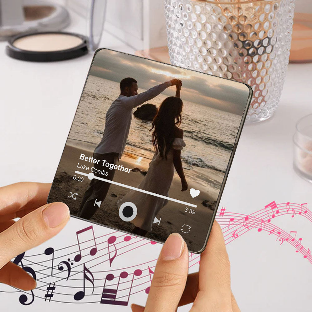 Personalized Music Fridge Magnet - Custom Photo Magnets With Your Text - Christmas Gift for Him & Her