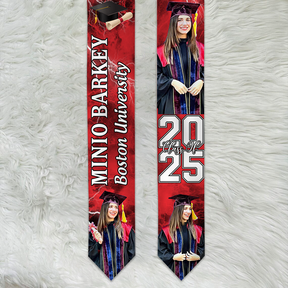 Personalized Photo Graduation Stole - Graduation Gift, Senior Gift, 2025 Graduation HA00