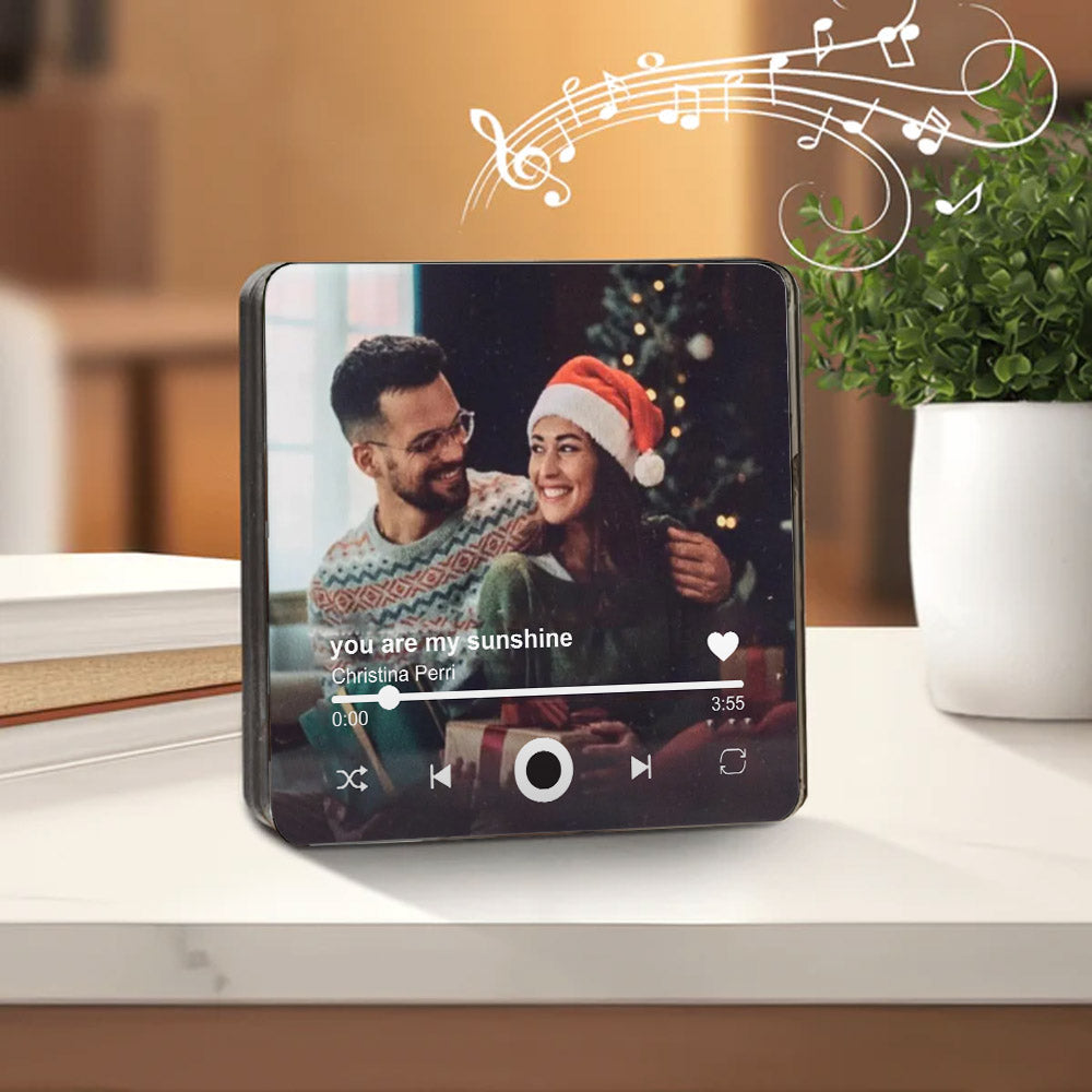 Personalized Fridge Magnet Music Album - Plays Custom Song, Photo Album Cover Unique Gift Gor Couples, Music Lovers And Home Decor Accessory