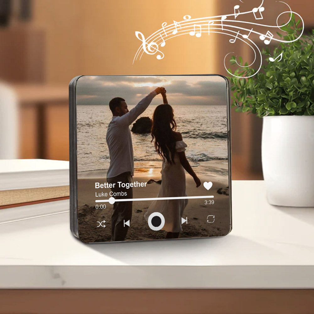 Personalized Music Fridge Magnet - Custom Photo Magnets With Your Text - Christmas Gift for Him & Her