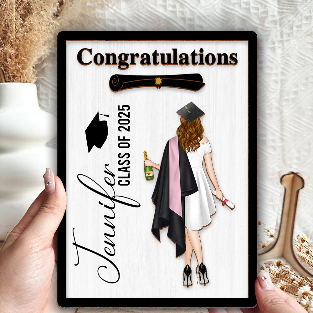 Graduation Celebration - Custom 2 Layered Art Piece, Personalized Graduation Gift