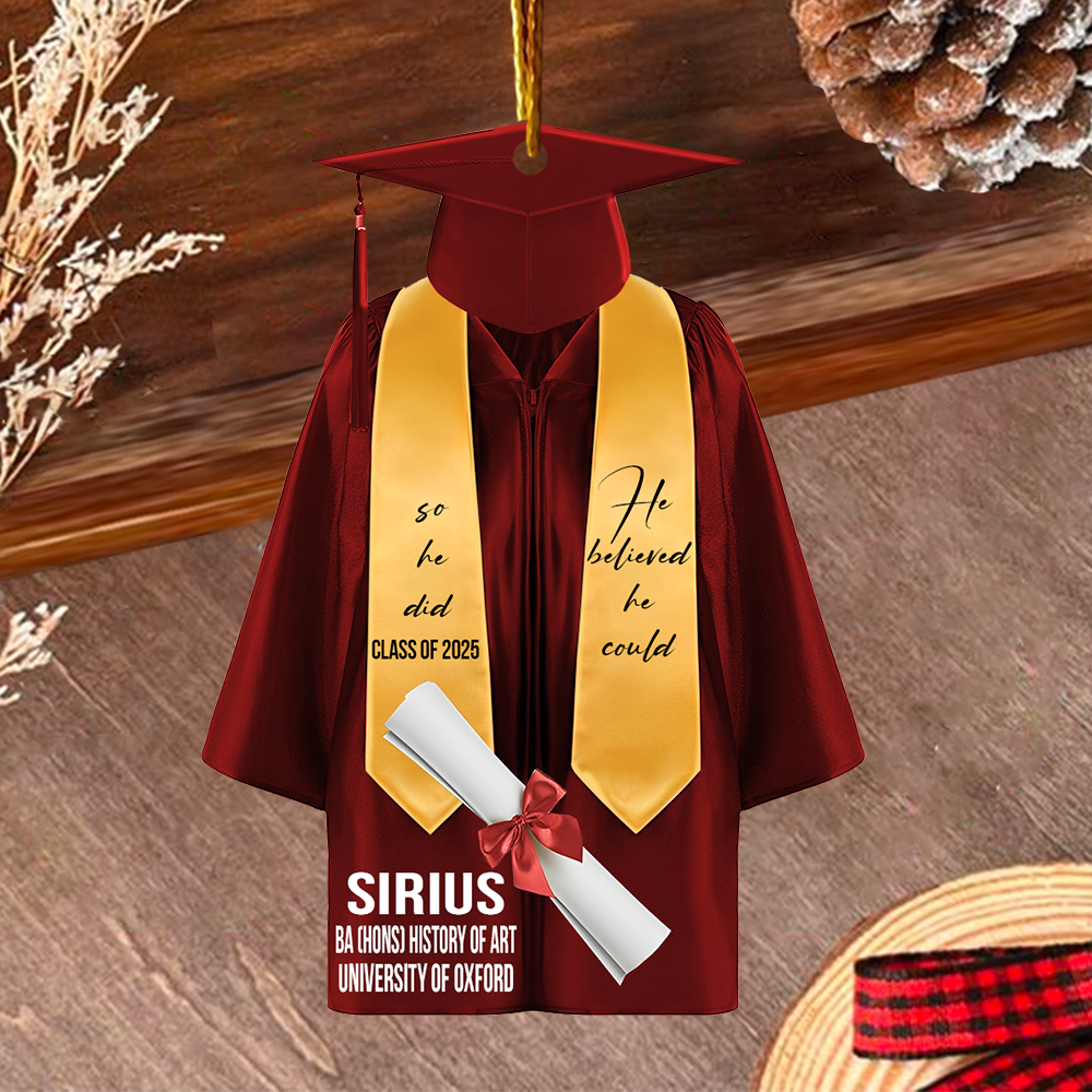 Personalized Graduation Ornament, Graduation Gown, Class Of 2025, Graduation Gifts, Graduation Christmas Custom Shape Ornament