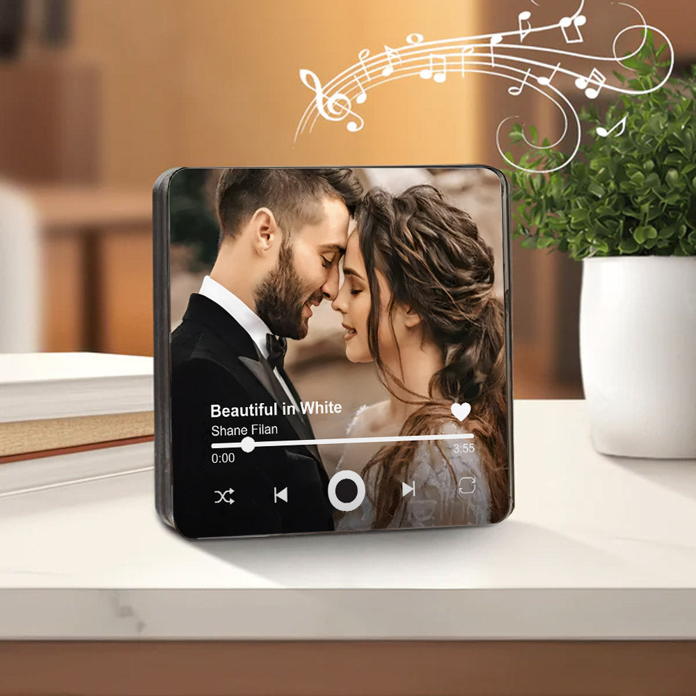 Personalized Music Fridge Magnet, Custom Couple Photo Music Fridge Magnet Chirstmas Gift For Him & Her