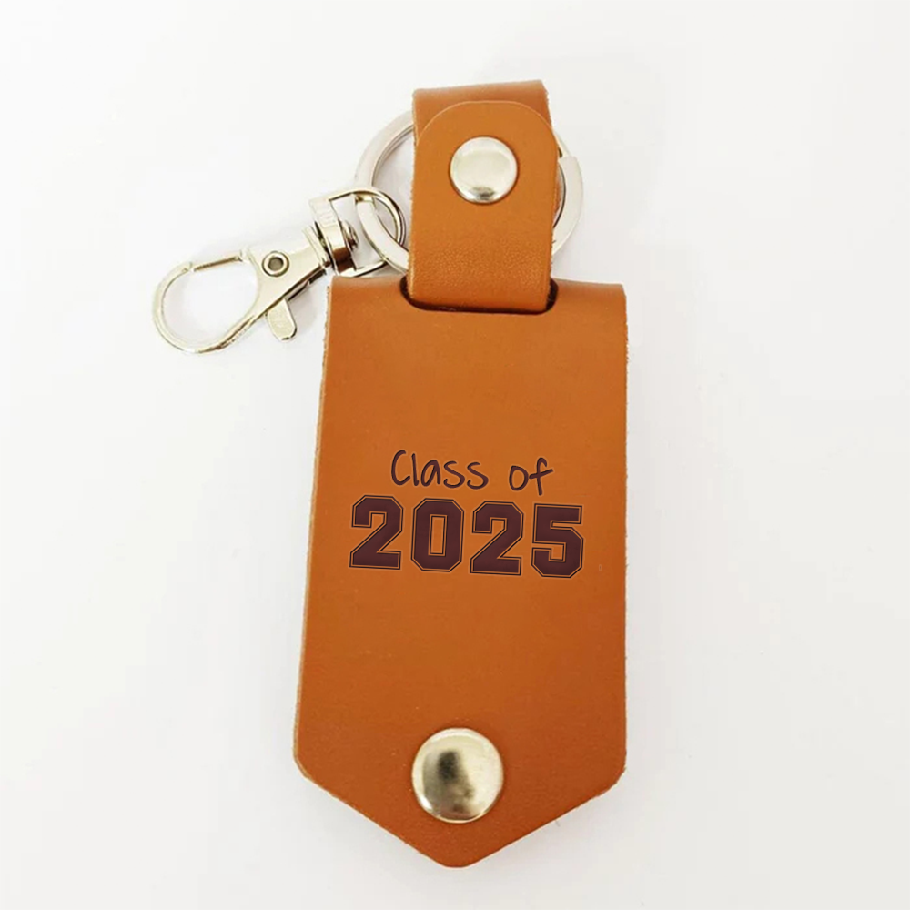 Class Of 2025 Graduation Leather Key Chain - Personalized Gift For Graduation Grandkid