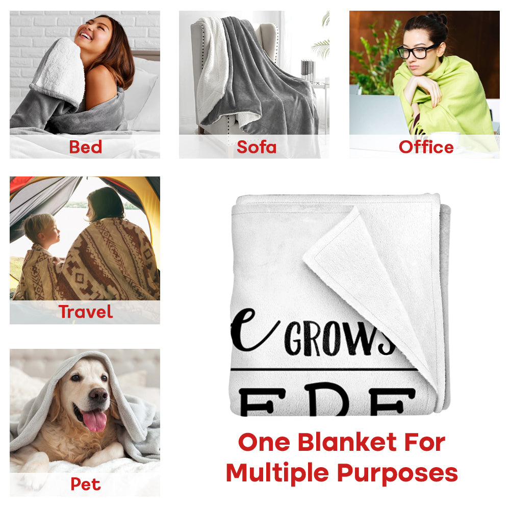 Love Grows Here Couples - Personalized Blanket For Couple