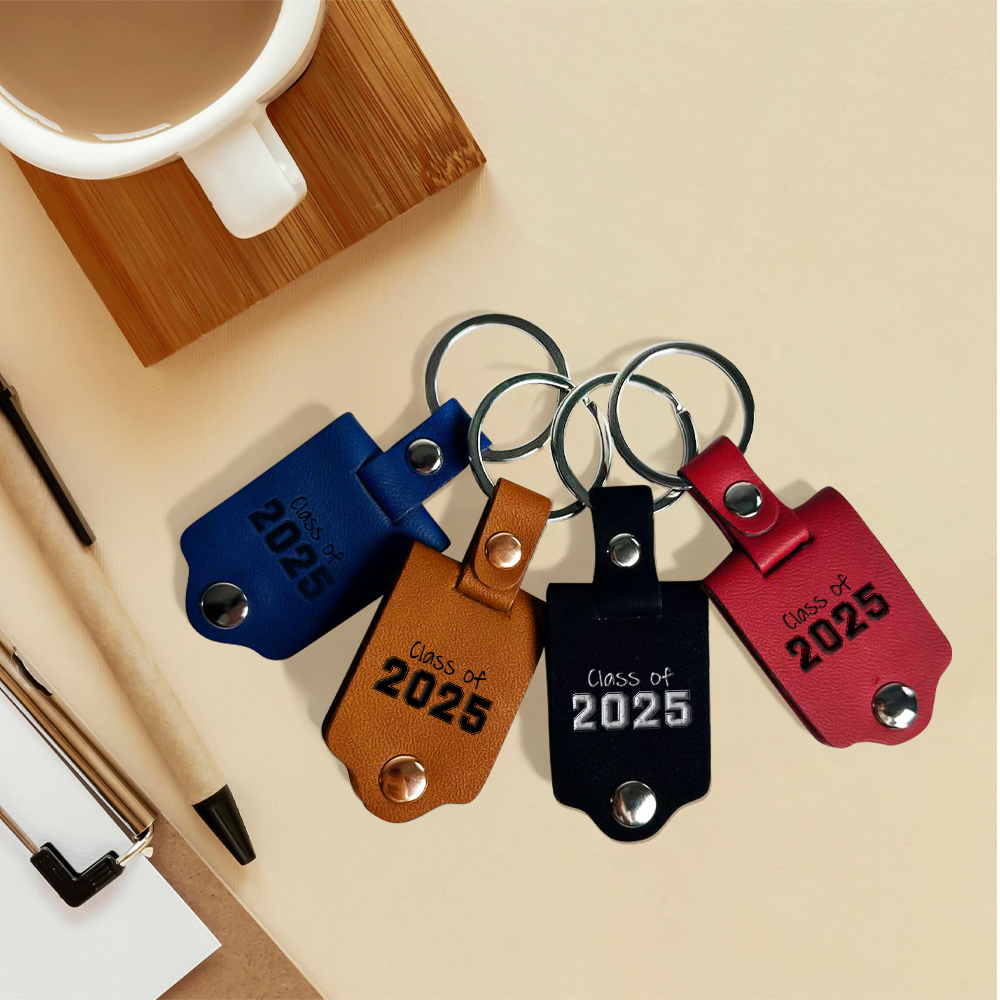 Class Of 2025 Graduation Leather Key Chain - Personalized Gift For Graduation Grandkid