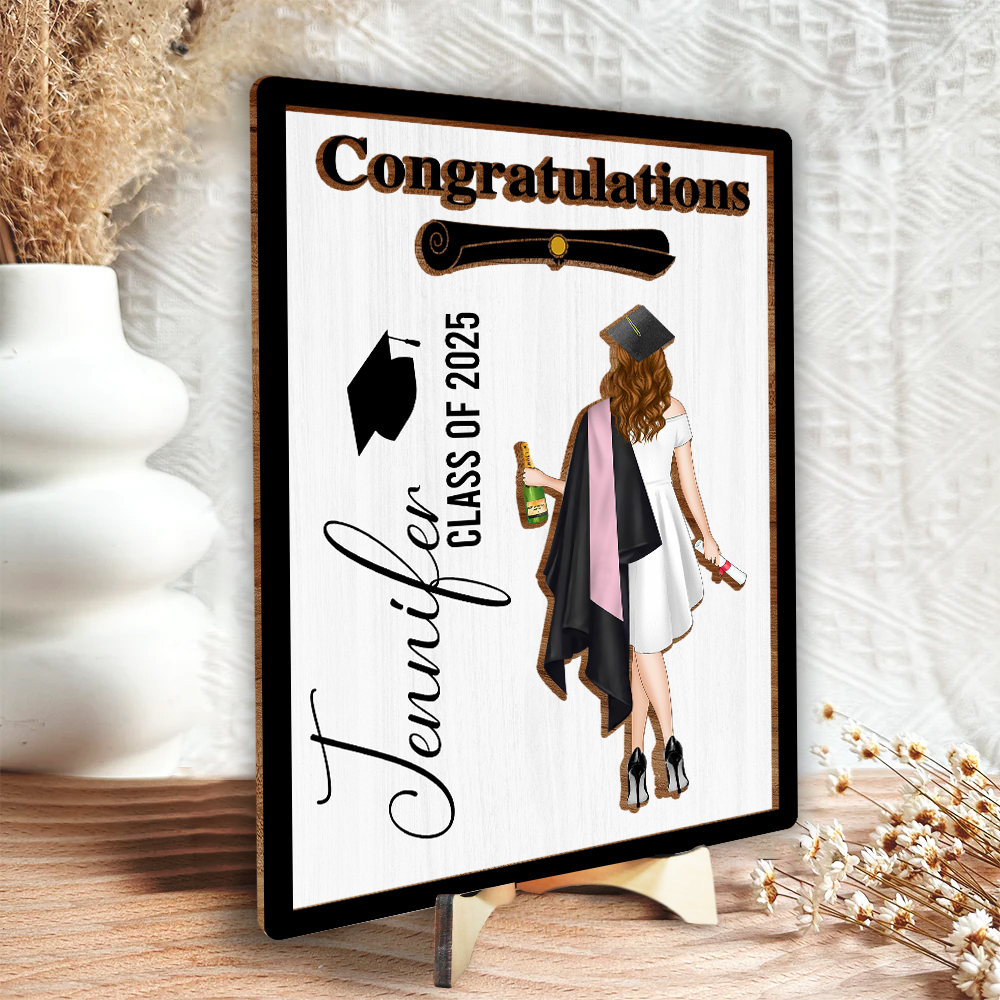 Graduation Celebration - Custom 2 Layered Art Piece, Personalized Graduation Gift