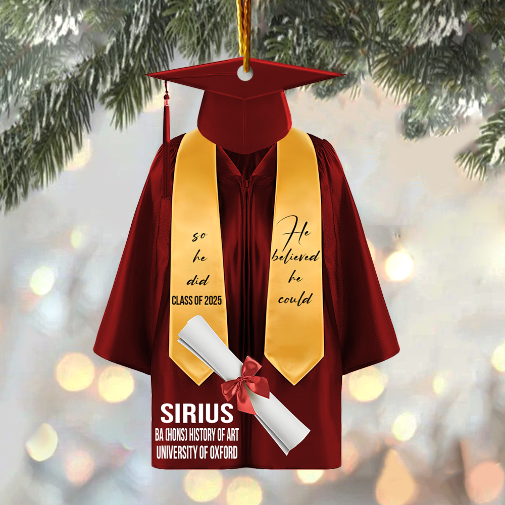 Personalized Graduation Ornament, Graduation Gown, Class Of 2025, Graduation Gifts, Graduation Christmas Custom Shape Ornament