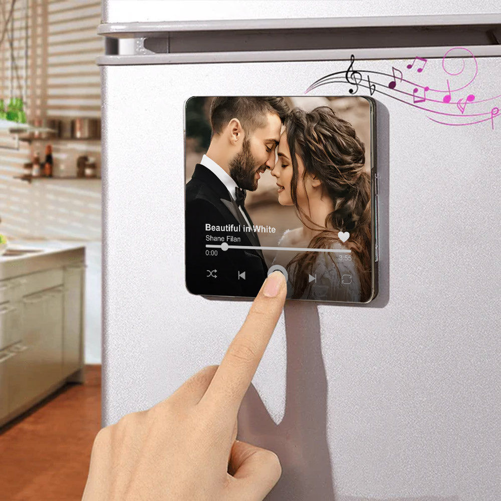 Personalized Music Fridge Magnet, Custom Couple Photo Music Fridge Magnet Chirstmas Gift For Him & Her