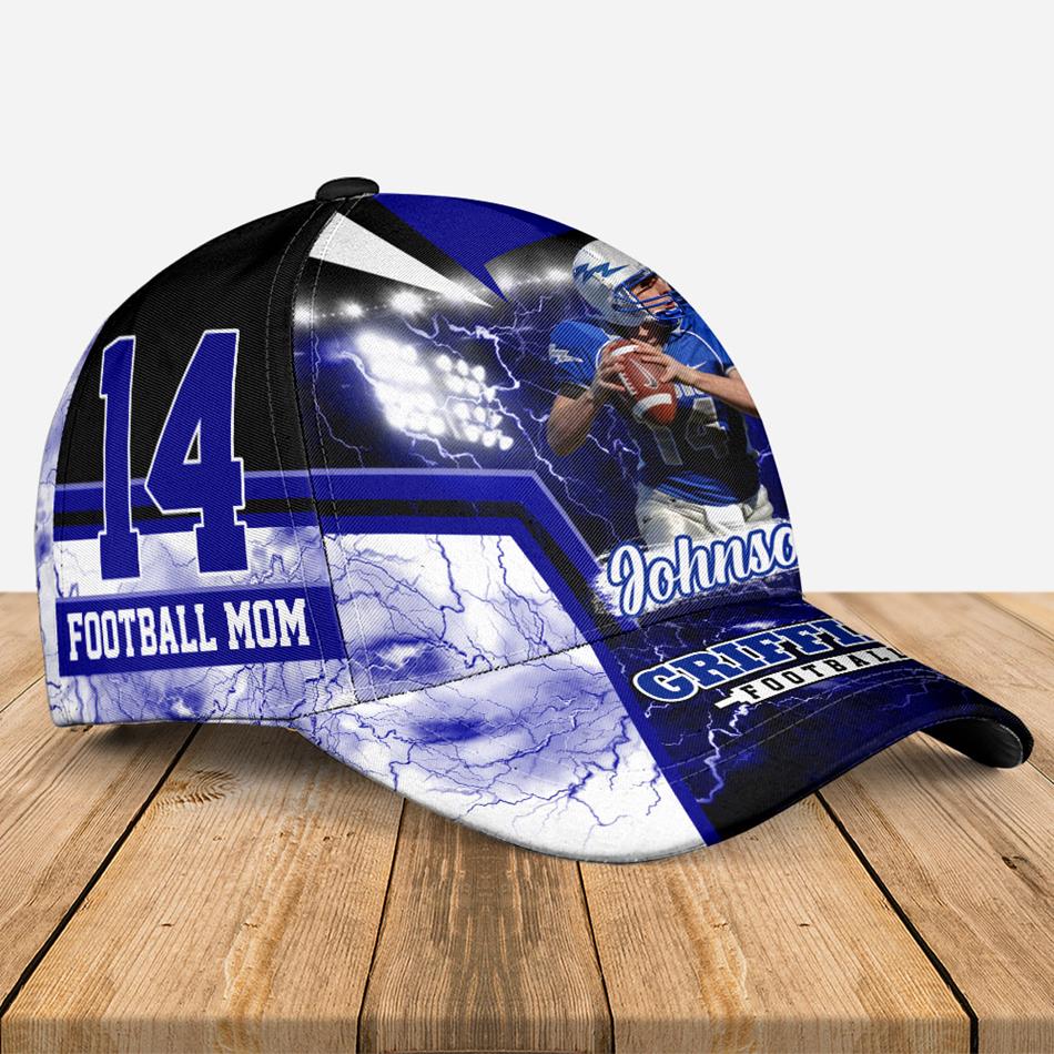 Custom Photo Gameday Football Lovers Cap Gift For Sport Family Personalized Football Cap H2511
