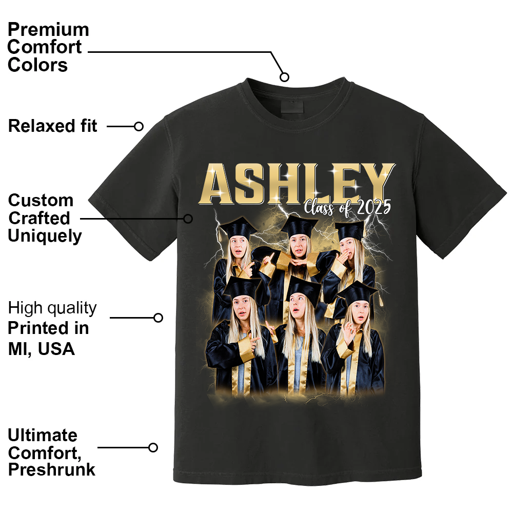 Custom Graduation Bootleg Rap Tee, Custom Photo - Vintage Graphic 90s T-shirt, Custom Photo Shirt, Custom Your Own Bootleg Idea Here, Insert Your Design