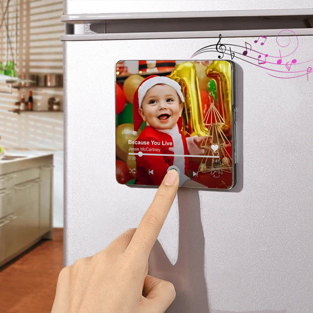 Custom Music Fridge Magnet, Photo & Music Refrigerator Magnet, Full Song Playable Magnet Fridge Magnet, Family Photo, Wedding Photo