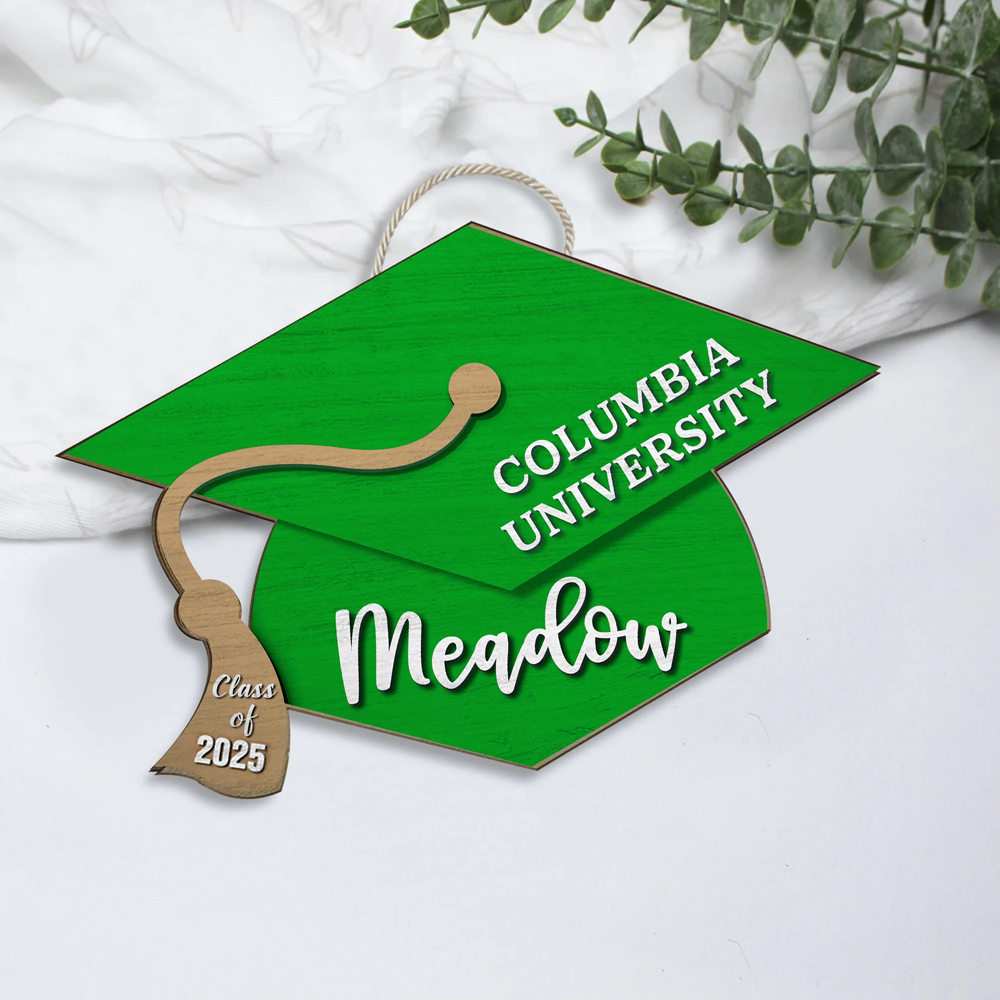 Personalized Graduation Door Decoration Name Graduation Hat Wooden Sign For Door Senior 2025
