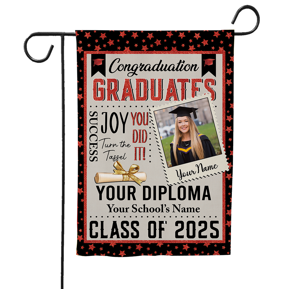 Personalized Garden Flag Best Gift Idea Graduation Class of 2025 Senior Gift K1702