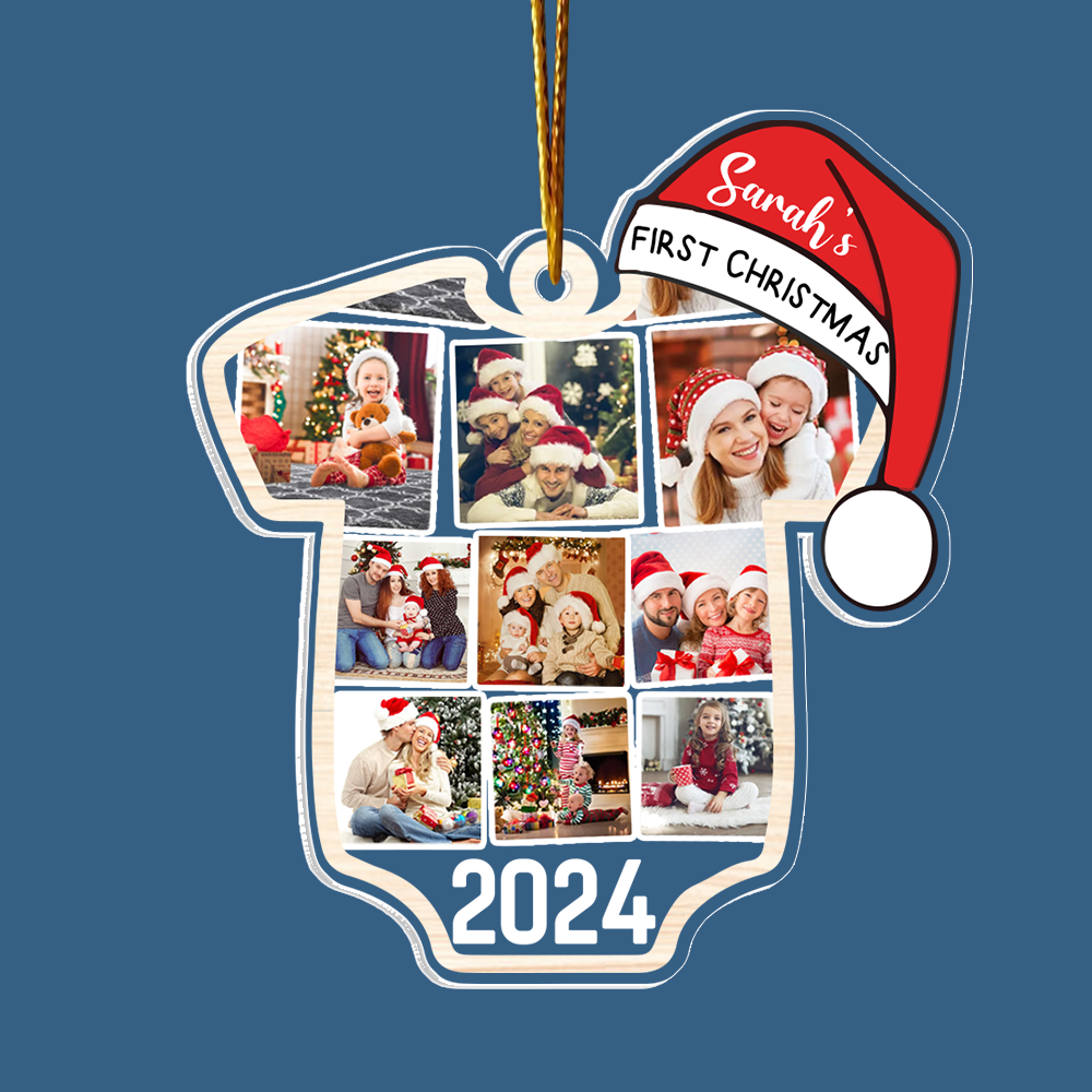 Baby's First Christmas Ornament 2024, Personalized Baby 1st Christmas Ornament, Personalised Baby's 1st Christmas Ornament
