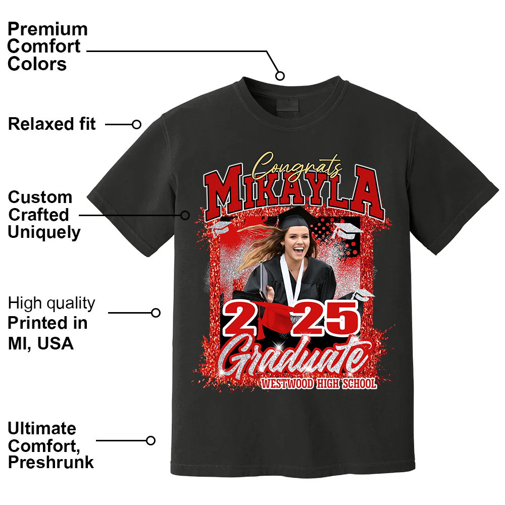 Personalized Graduation Shirts, Custom Photo 2025 Graduation Shirt