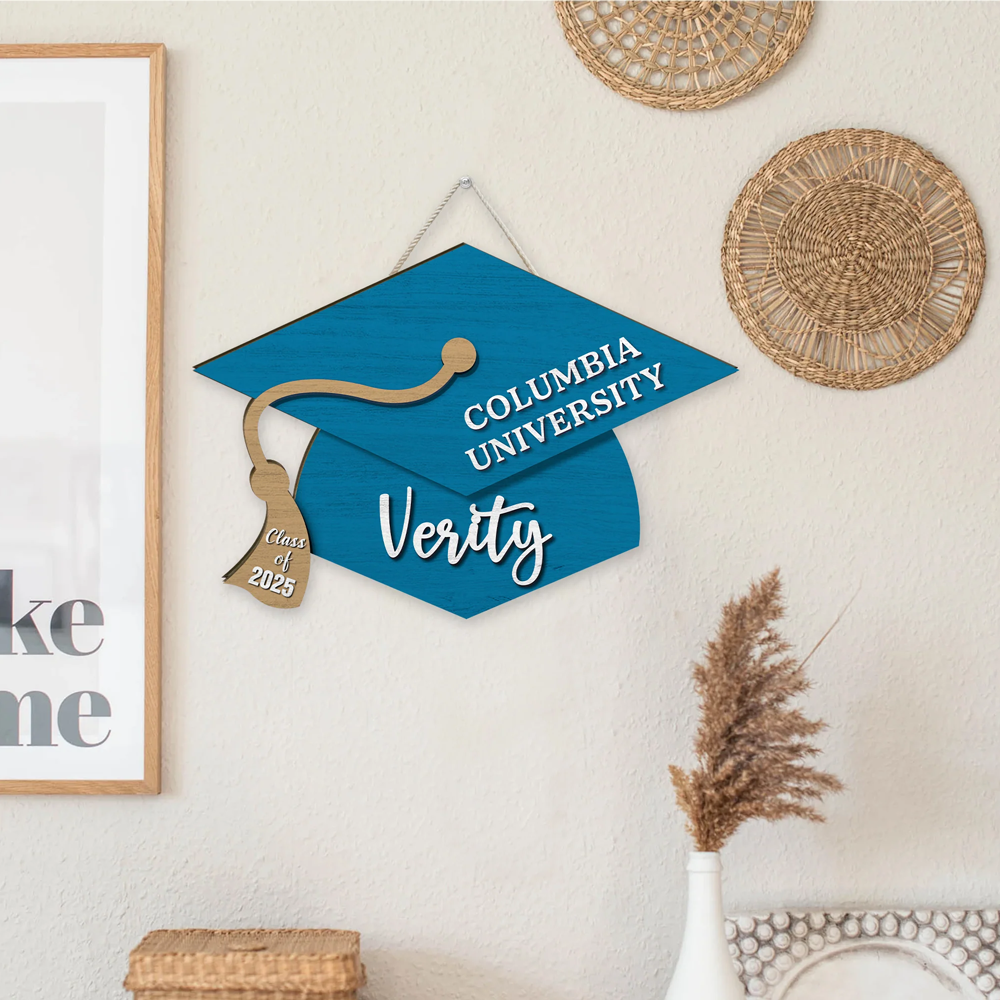 Personalized Graduation Door Decoration Name Graduation Hat Wooden Sign For Door Senior 2025