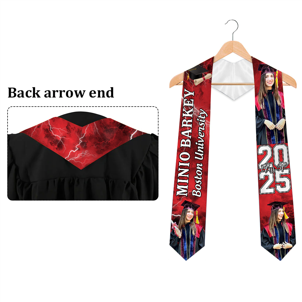 Personalized Photo Graduation Stole - Graduation Gift, Senior Gift, 2025 Graduation HA00