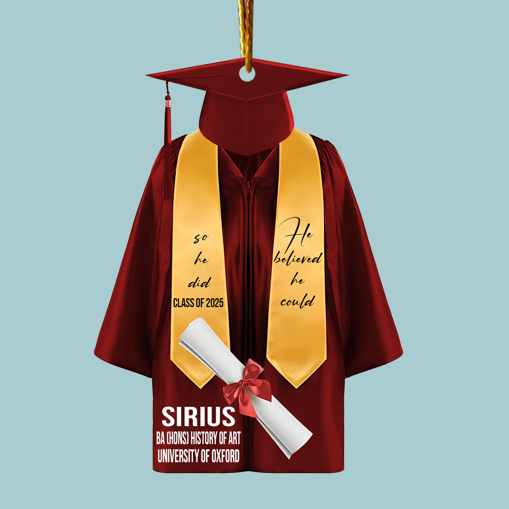 Personalized Graduation Ornament, Graduation Gown, Class Of 2025, Graduation Gifts, Graduation Christmas Custom Shape Ornament
