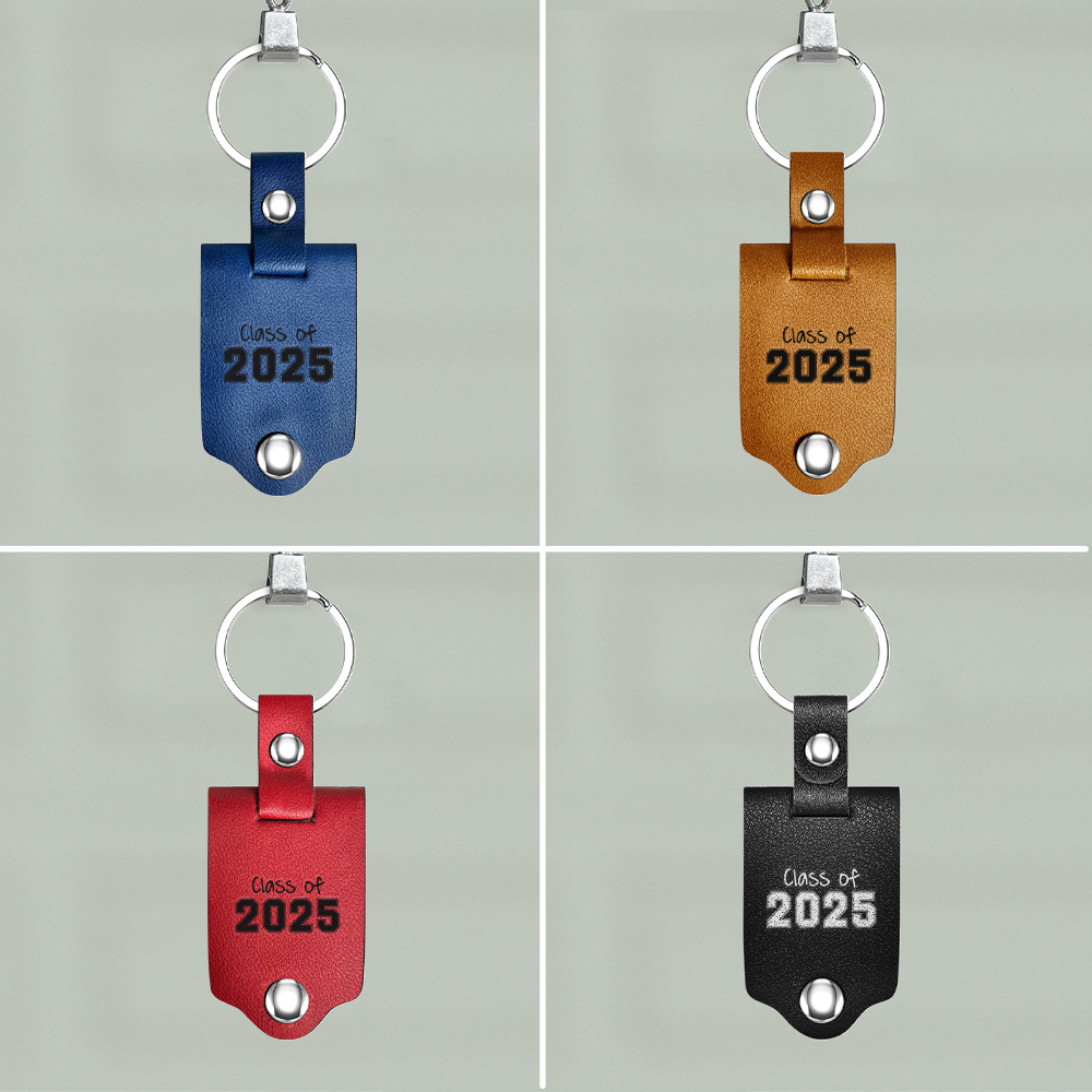 Class Of 2025 Graduation Leather Key Chain - Personalized Gift For Graduation Grandkid