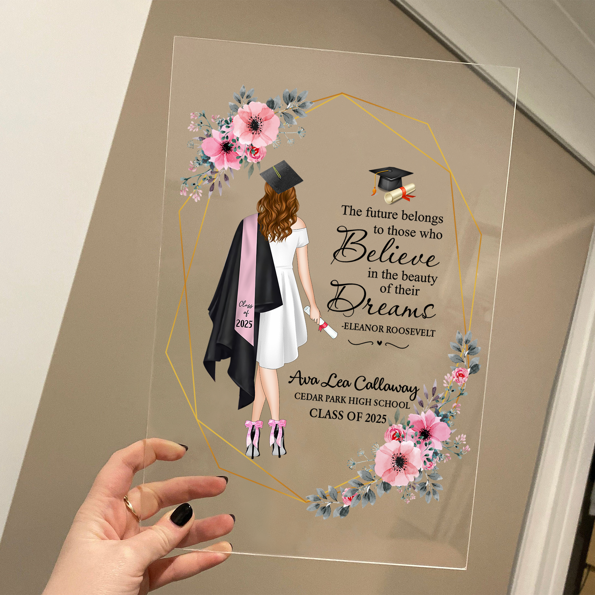 Personalized Graduation Gift for Her Personalized Graduation Keepsake Print Personalized Gift High School College Grad Gift K1702