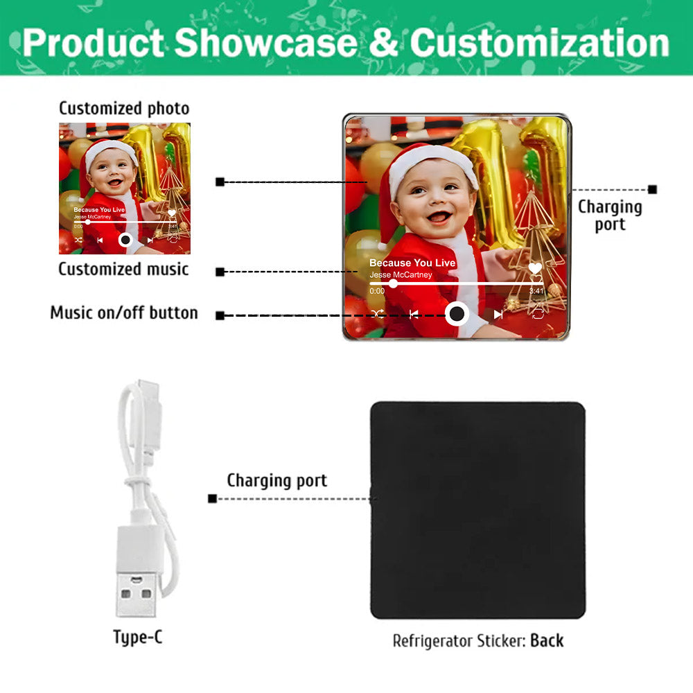 Custom Music Fridge Magnet, Photo & Music Refrigerator Magnet, Full Song Playable Magnet Fridge Magnet, Family Photo, Wedding Photo