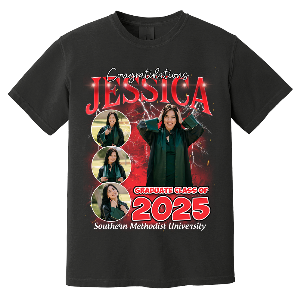 Congratulation Graduation Bootleg Shirt - Custom Graduation T Shirt, Vintage Custom Funny Rap Shirt, Custom Photo Vintage T Shirts, Custom Family Graduation Shirt