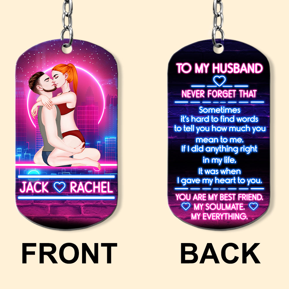 To My Husband Keychain - Personalized Keychain Anniversary Gift For Couples