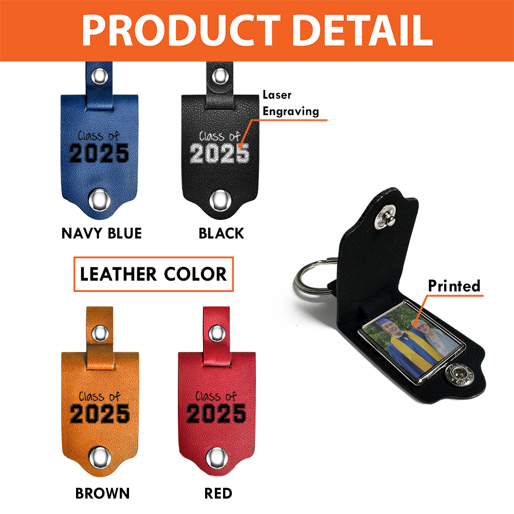 Class Of 2025 Graduation Leather Key Chain - Personalized Gift For Graduation Grandkid