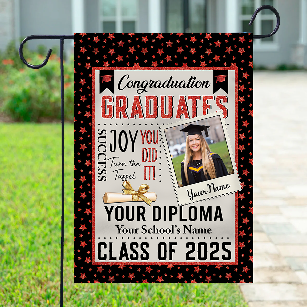 Personalized Garden Flag Best Gift Idea Graduation Class of 2025 Senior Gift K1702