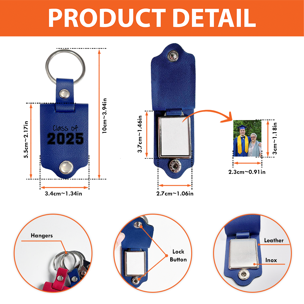 Class Of 2025 Graduation Leather Key Chain - Personalized Gift For Graduation Grandkid